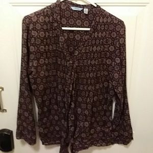 Blousebutton down tunic.print top